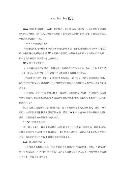 nca lcc ica概念