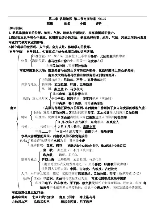 2.2南亚复习学案(赵)答案