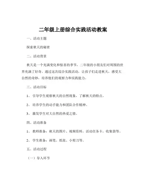 二年级上册综合实践活动教案