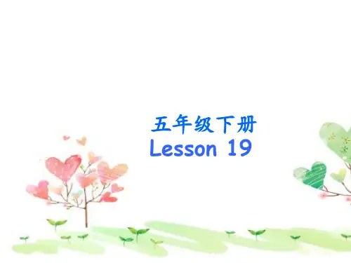 五年级下册英语Unit4 What's wrong with you？(Lesson19) 人教精通版