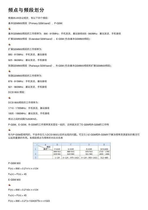 频点与频段划分