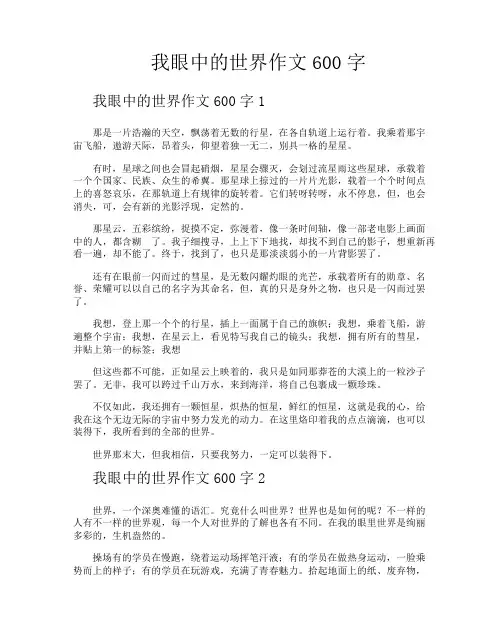 我眼中的世界作文600字