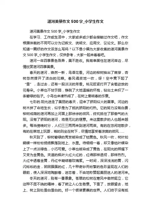 湛河美景作文500字_小学生作文