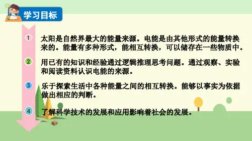 教科版科学六年级上册    能量从哪里来