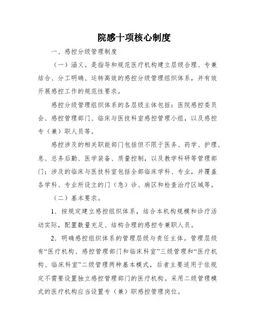 院感十项核心制度