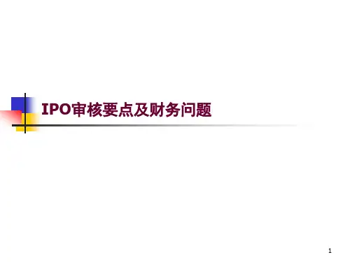 IPO审核要点及财务问题ppt课件