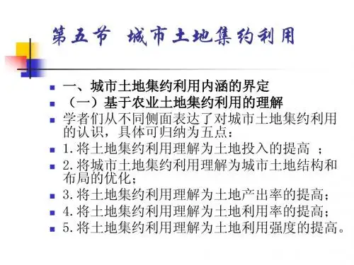 第五节城市土地集约利用 Microsoft PowerPoint 演示文稿