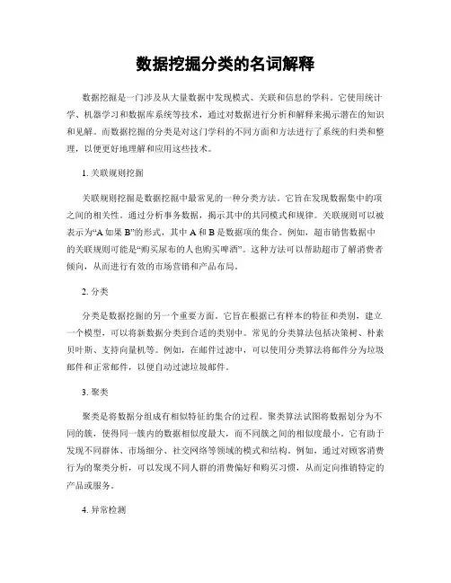 数据挖掘分类的名词解释