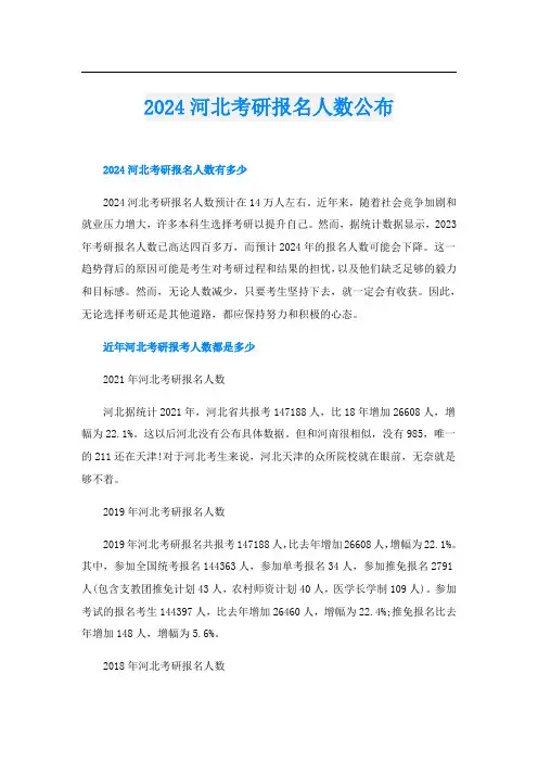 2024河北考研报名人数公布