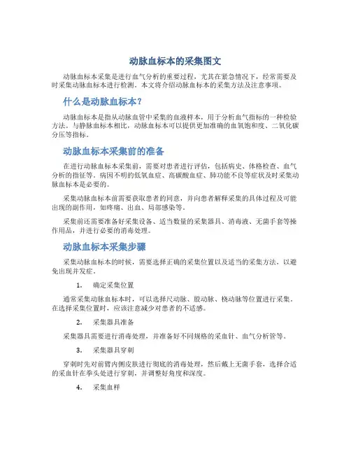 动脉血标本的采集图文