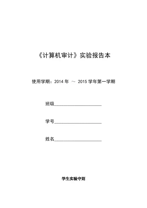 计算机审计实验报告 (1)