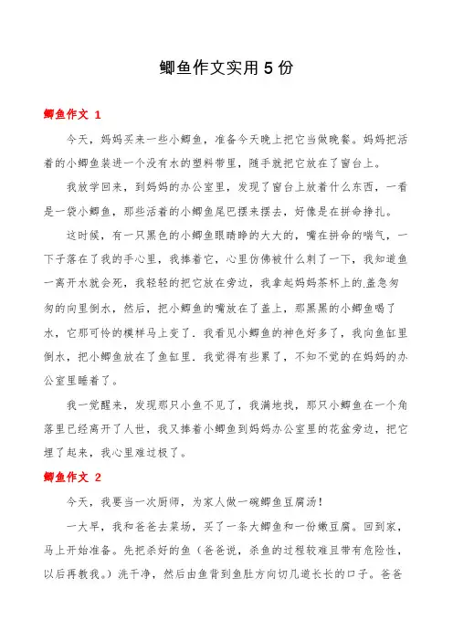 鲫鱼作文实用5份