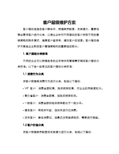 客户层级维护方案