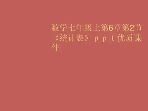 七年级数学上册 第6章第2节《统计表》优质课件 浙教版