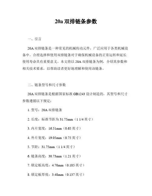 20a双排链条参数