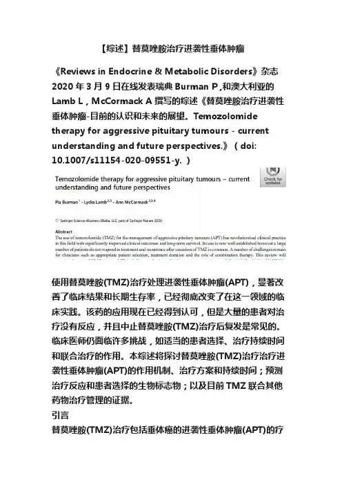 【综述】替莫唑胺治疗进袭性垂体肿瘤