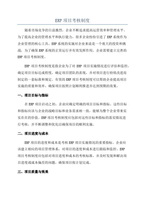 ERP项目考核制度