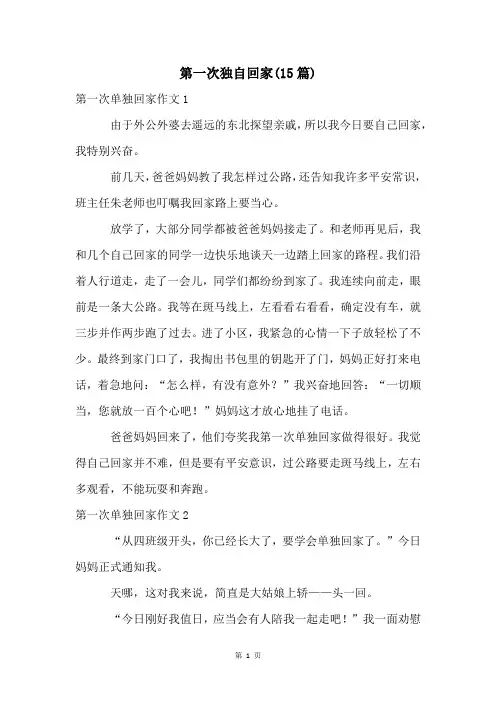 第一次独自回家(15篇)