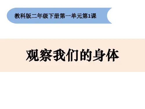 最新教科版小学科学二年级下册《观察我们的身体》教学课件