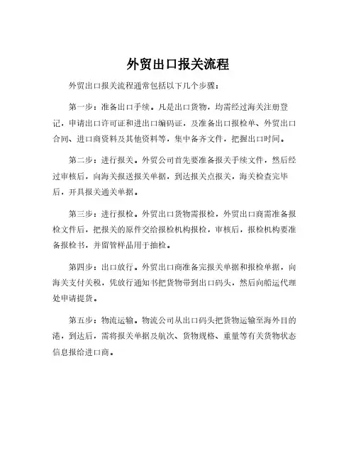 外贸出口报关流程