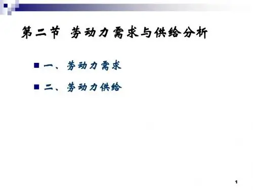 第四章第二节劳动力需求与供给分析