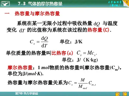 7-3 气体的摩尔热容量