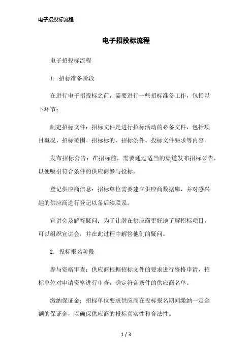 电子招投标流程简洁范本