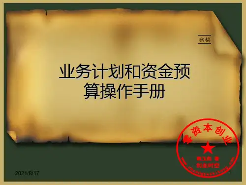 业务计划和资金预算操作手册(PPT87页)