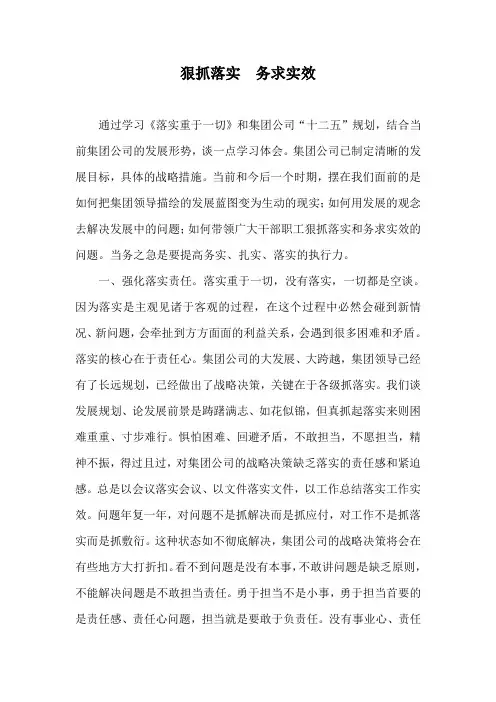 狠抓落实务求实效
