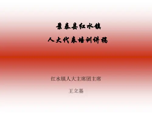 红水镇人大代表培训讲稿