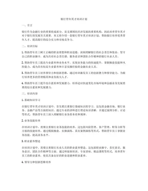 银行青年英才培训计划