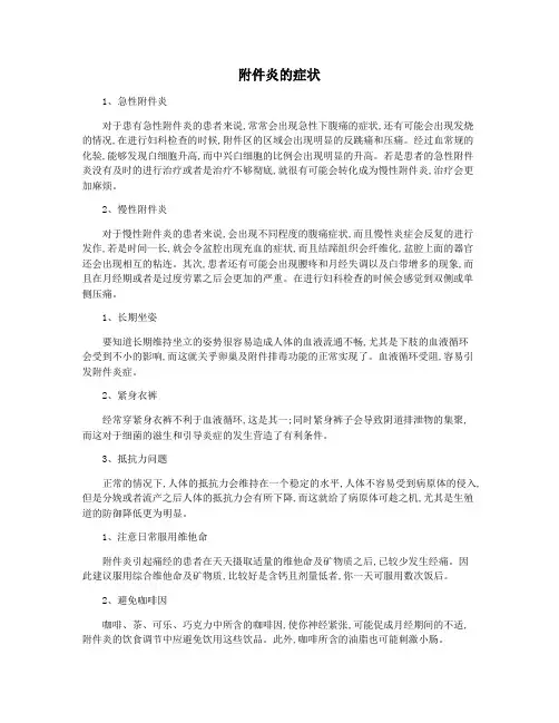 附件炎的症状