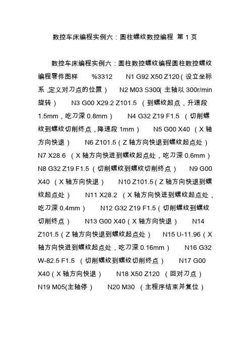 数控车床编程实例六：圆柱螺纹数控编程 第1页