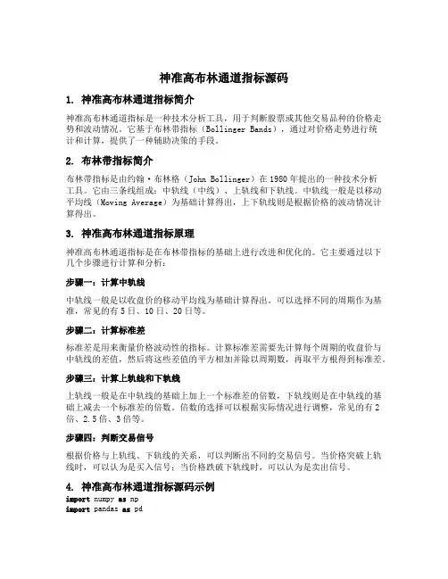 神准高布林通道指标源码