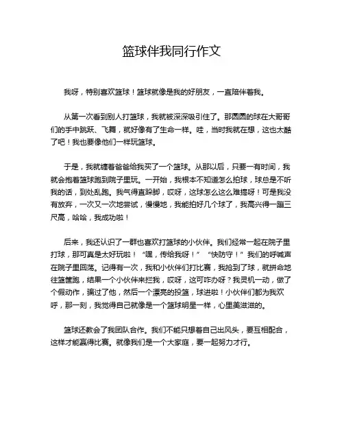 篮球伴我同行作文