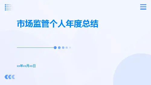 市场监管个人年度总结PPT
