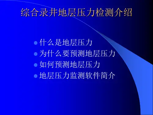 地层压力简介