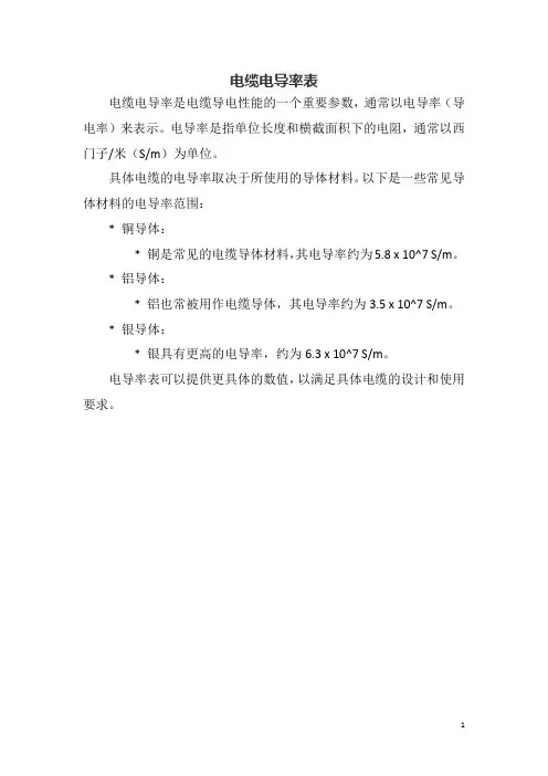 电缆电导率表