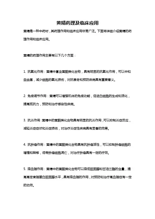 黄精药理及临床应用
