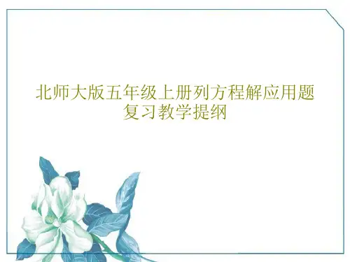 北师大版五年级上册列方程解应用题复习教学提纲共25页文档