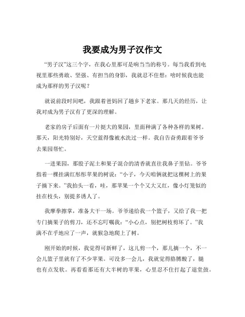我要成为男子汉作文