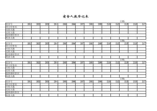 学生宿舍人数统计表