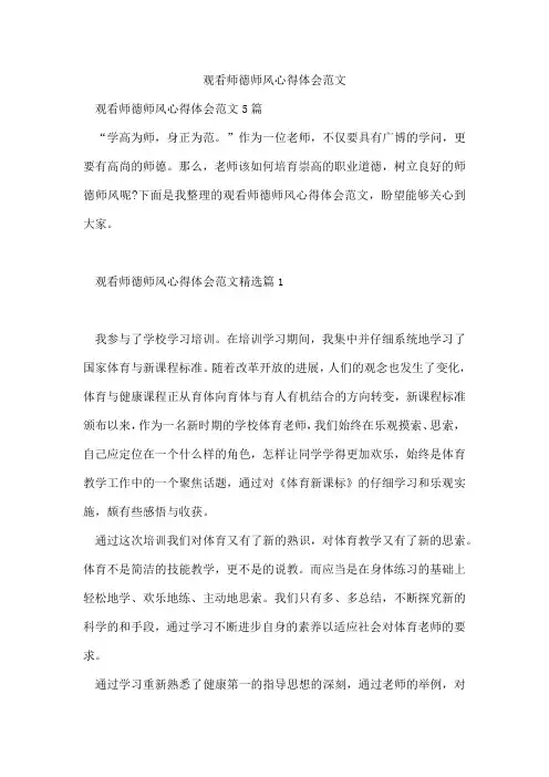 观看师德师风心得体会范文
