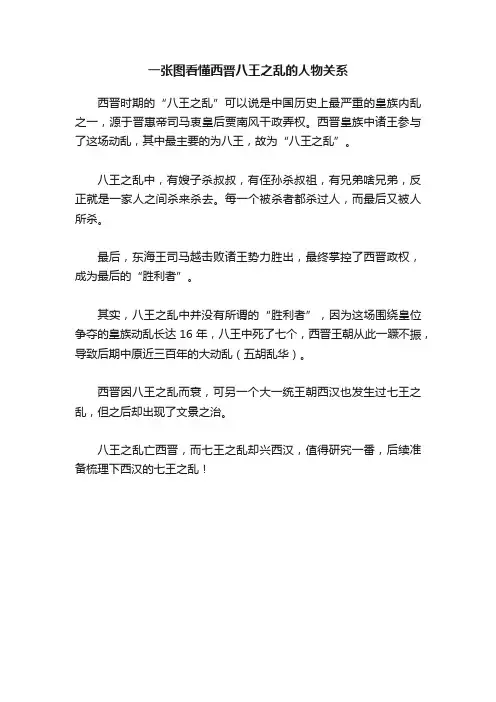 一张图看懂西晋八王之乱的人物关系