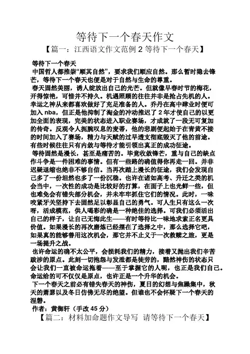 等待下一个春天作文