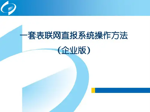 一套表联网直报系统操作方法(企业版)