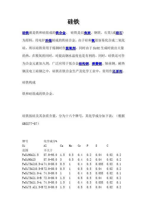 硅铁的一般特性