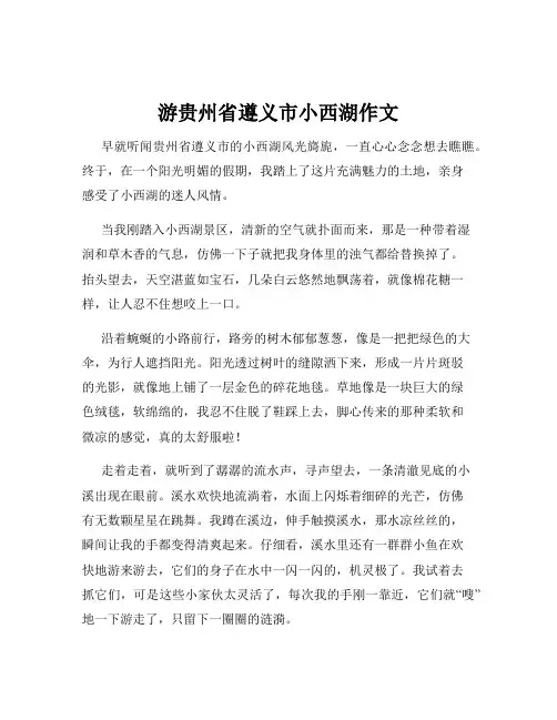 游贵州省遵义市小西湖作文