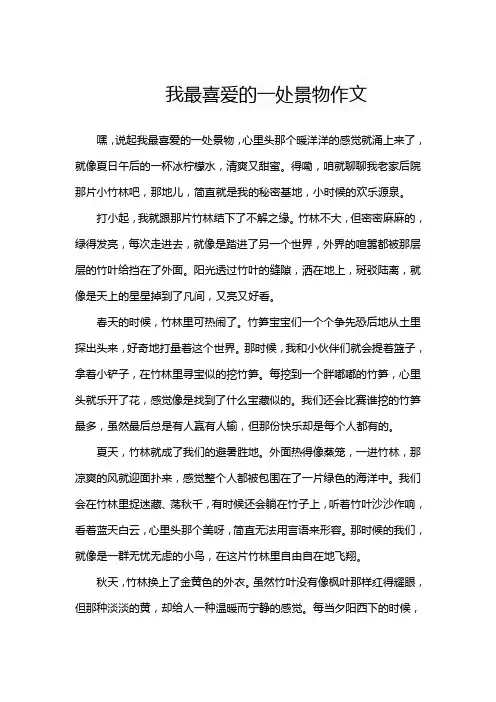 我最喜爱的一处景物作文
