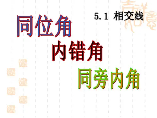 《同位角、内错角、同旁内角》相交线与平行线PPT课件2